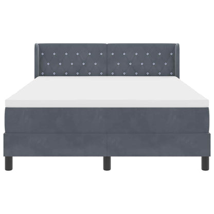Letto a molle con testiera Grigio scuro 200 x 160 cm Velluto | homemem39