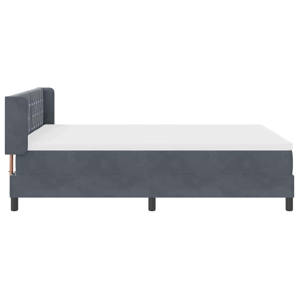 Letto a molle con testiera Grigio scuro 200 x 160 cm Velluto | homemem39