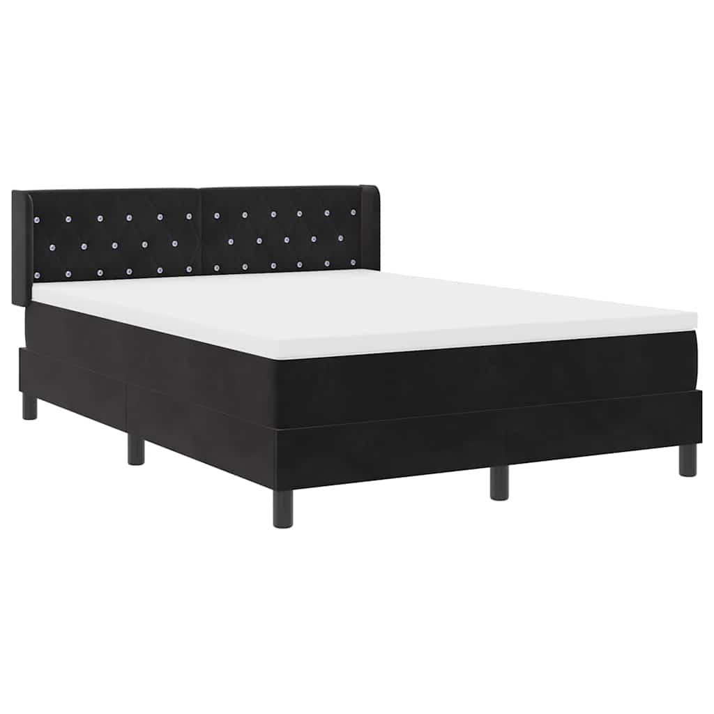 Letto a molle con testiera Nero 200 x 160 cm Velluto | homemem39