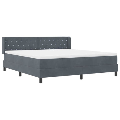 Letto a molle con testiera Grigio scuro 200 x 180 cm Velluto | homemem39