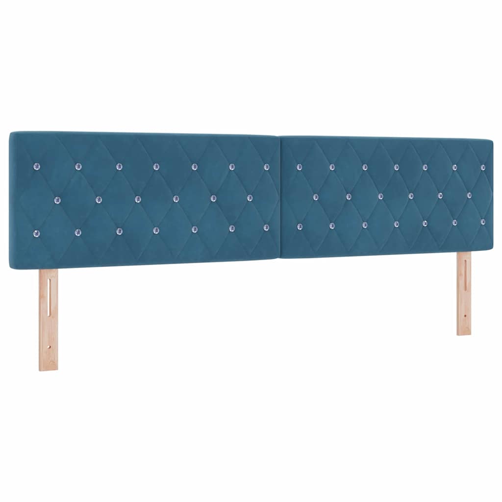 Letto a molle con testiera Blu Scuro 200 x 180 cm Velluto | homemem39