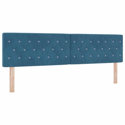 Letto a molle con testiera Blu Scuro 200 x 180 cm Velluto | homemem39