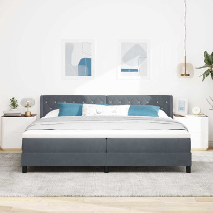 Letto Box Spring con Materasso Nero 100x200 cm in Velluto