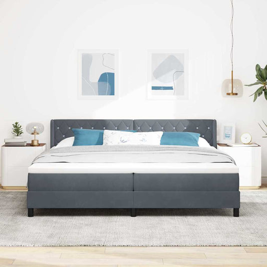 Letto Box Spring con Materasso Nero 100x200 cm in Velluto