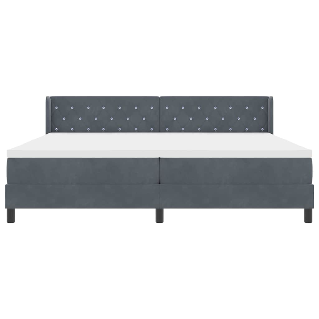 Letto Box Spring con Materasso Nero 100x200 cm in Velluto