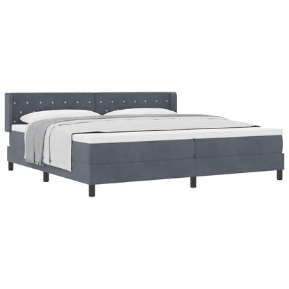 Letto Box Spring con Materasso Nero 100x200 cm in Velluto