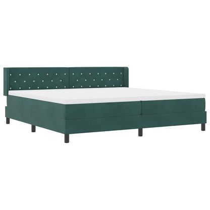 Letto a molle con testiera Verde Scuro 200 x 200 cm Velluto | homemem39