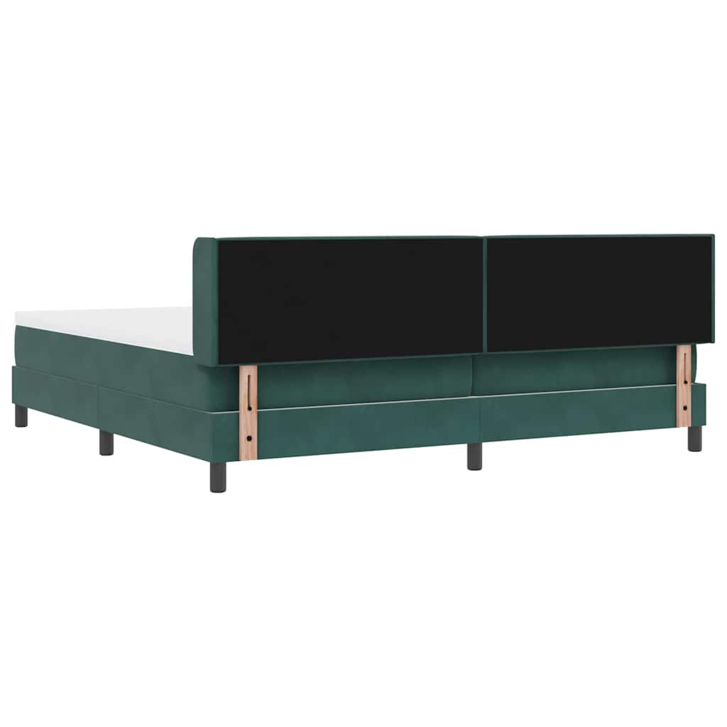 Letto a molle con testiera Verde Scuro 200 x 200 cm Velluto | homemem39