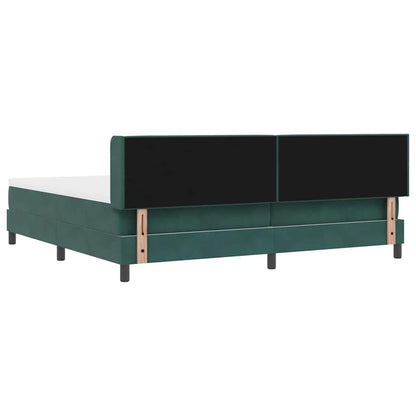 Letto a molle con testiera Verde Scuro 200 x 200 cm Velluto | homemem39
