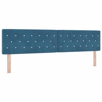 Letto a molle con testiera Blu Scuro 200 x 200 cm Velluto | homemem39