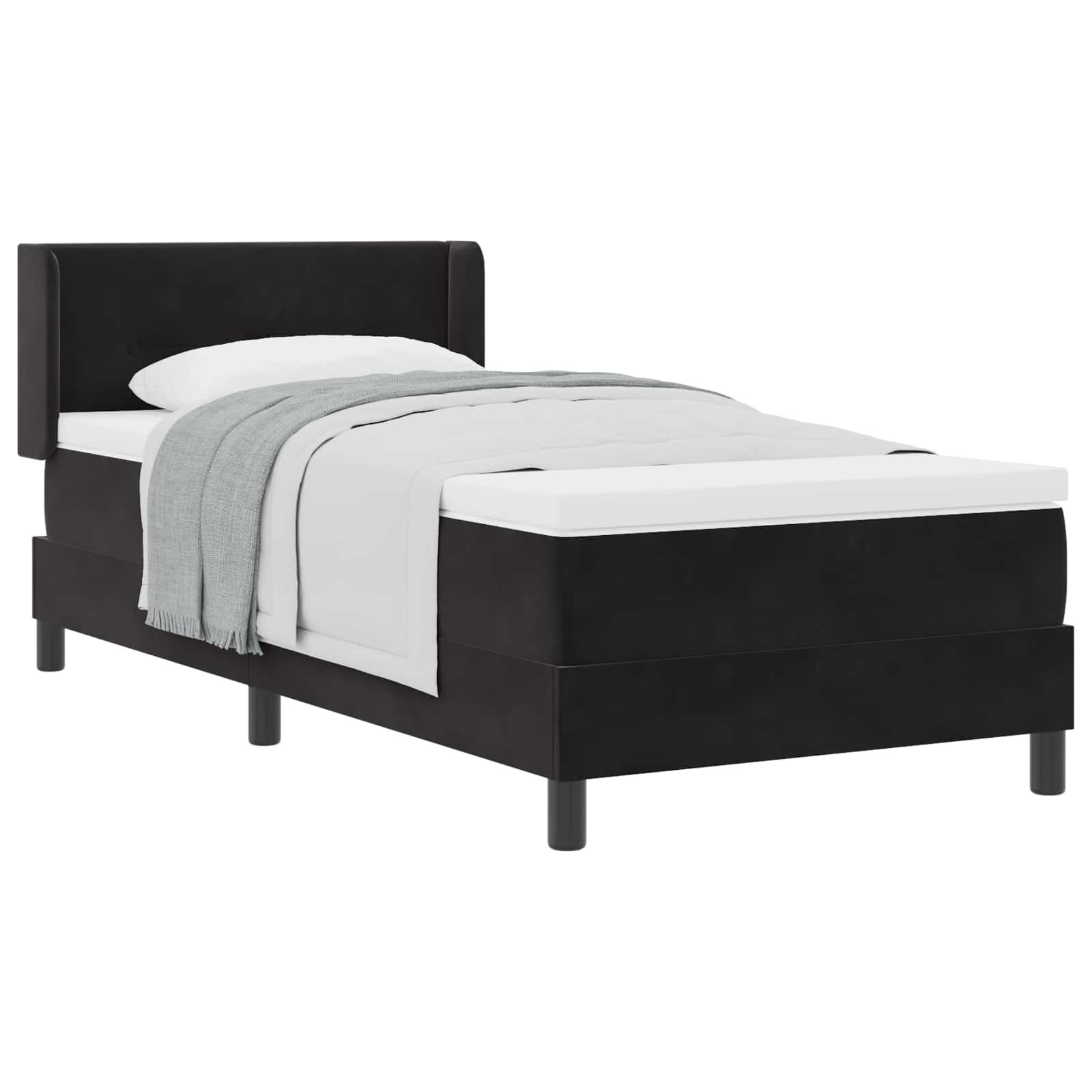 Letto a molle con testiera Nero 200 x 80 cm Velluto | homemem39