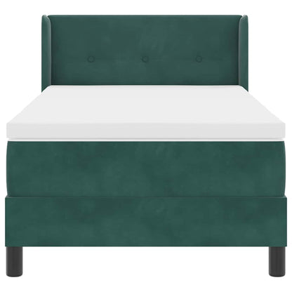 Letto a molle con testiera Verde Scuro 200 x 80 cm Velluto | homemem39