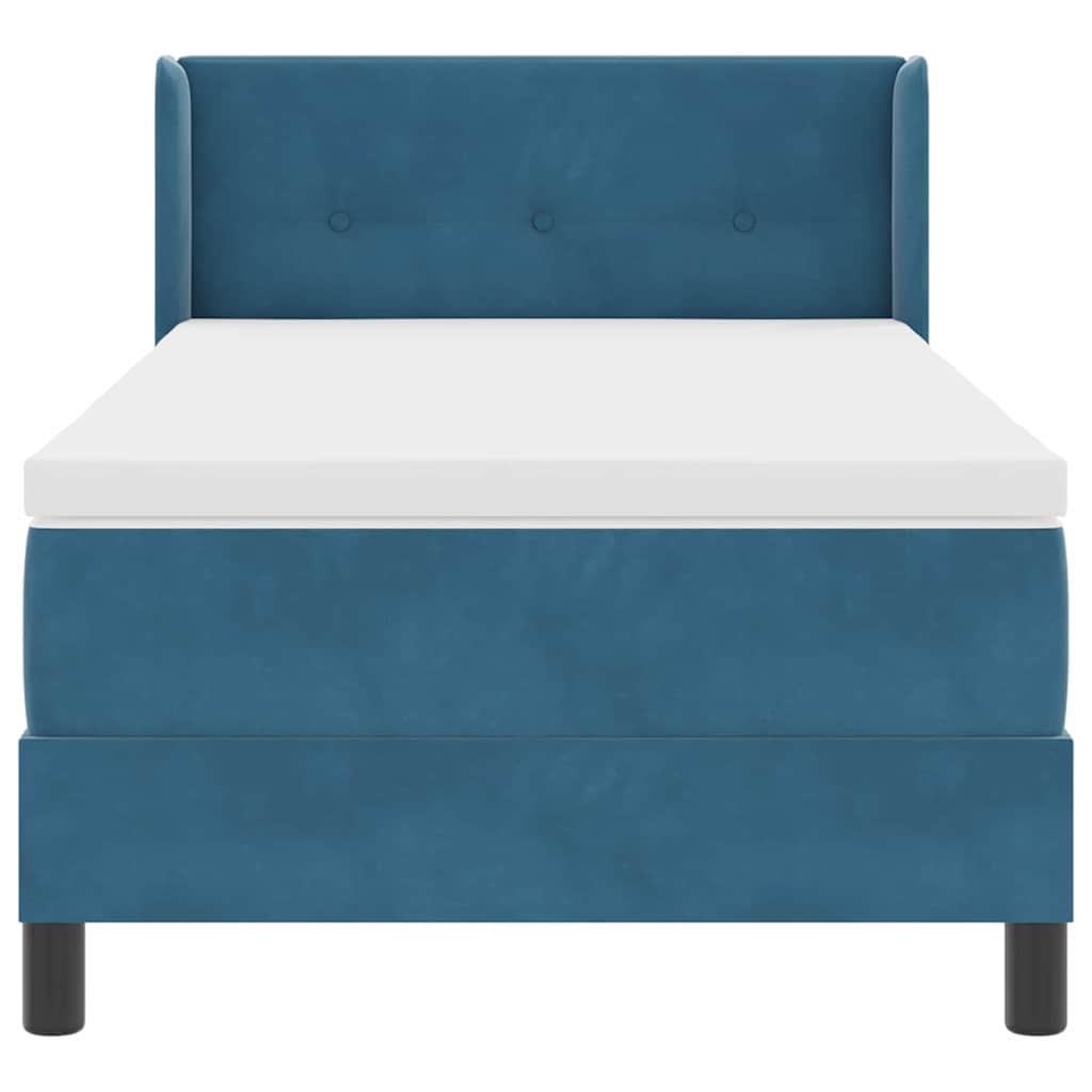Letto a molle con testiera Blu Scuro 200 x 80 cm Velluto | homemem39