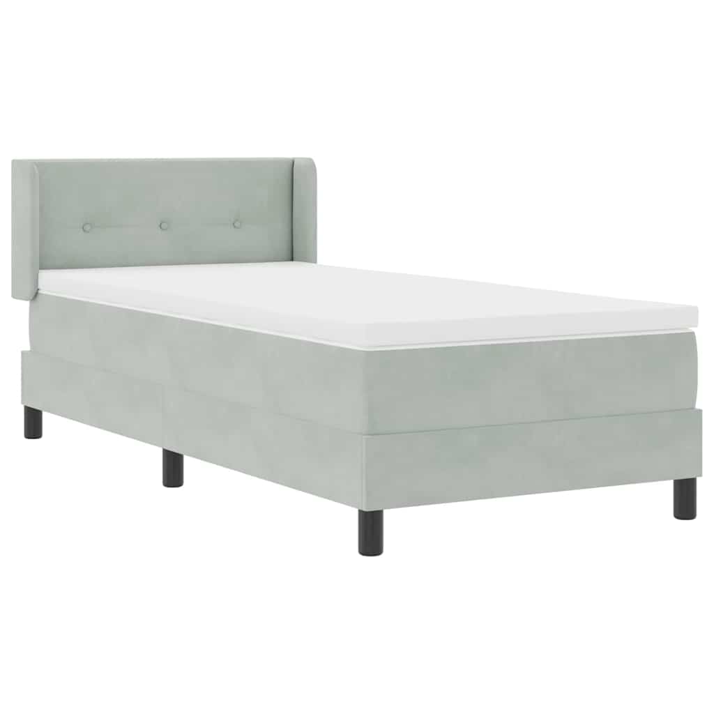 Letto a molle con testiera Grigio chiaro 190 x 90 cm Velluto | homemem39