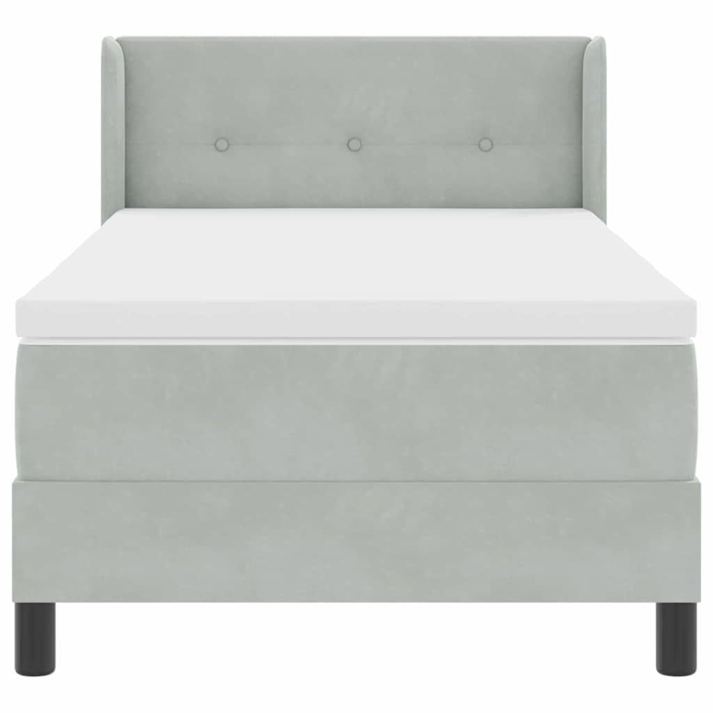 Letto a molle con testiera Grigio chiaro 190 x 90 cm Velluto | homemem39