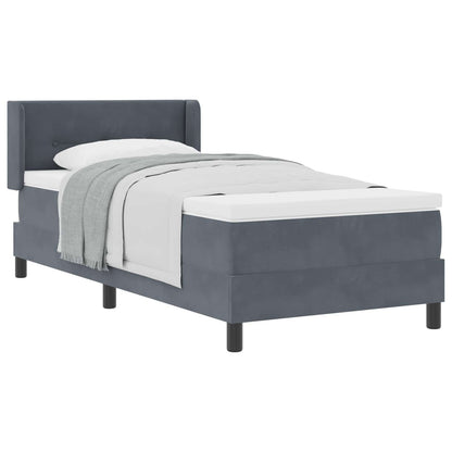 Letto a molle con testiera Grigio scuro 190 x 90 cm Velluto | homemem39