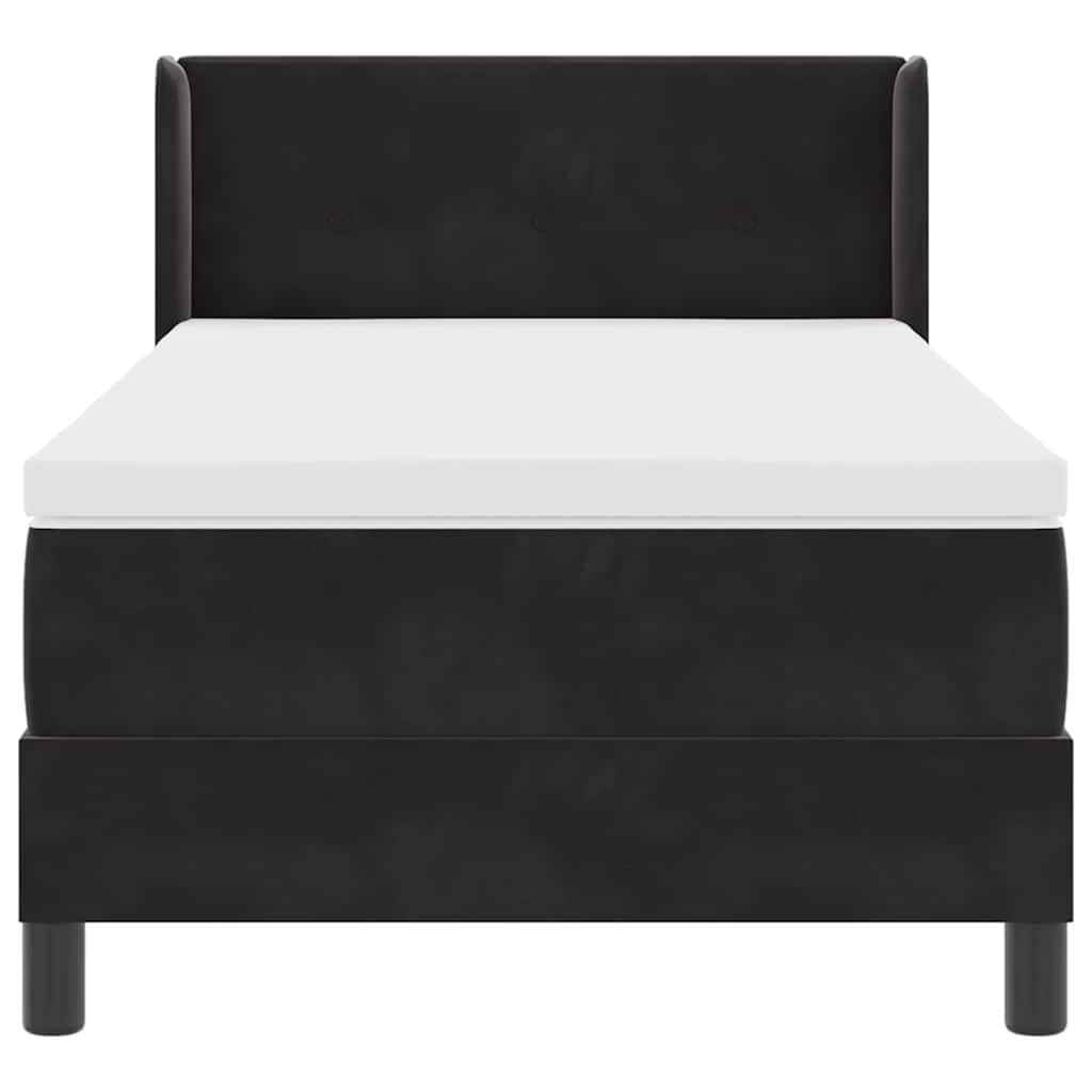 Letto a molle con testiera Nero 190 x 90 cm Velluto | homemem39