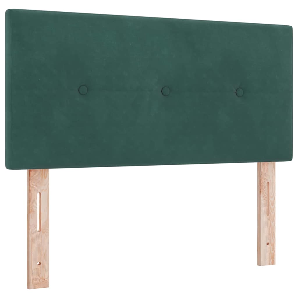 Letto a molle con materasso Verde Scuro 190 x 90 cm Poliestere