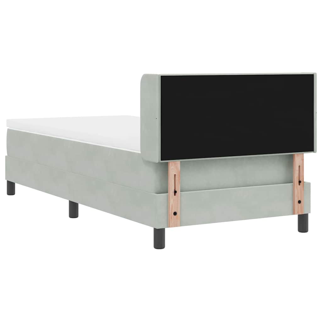 Letto a molle con testiera Grigio chiaro 200 x 90 cm Velluto | homemem39
