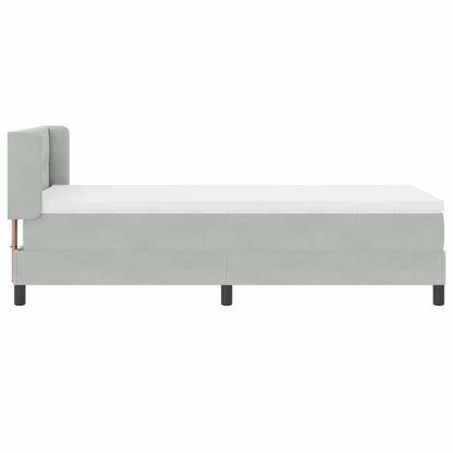 Letto a molle con testiera Grigio chiaro 200 x 90 cm Velluto | homemem39