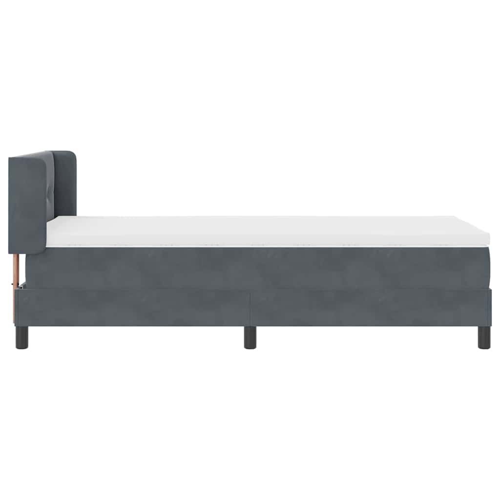 Letto a molle con testiera Grigio scuro 200 x 90 cm Velluto | homemem39