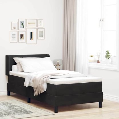 Letto a molle con testiera Nero 200 x 90 cm Velluto | homemem39