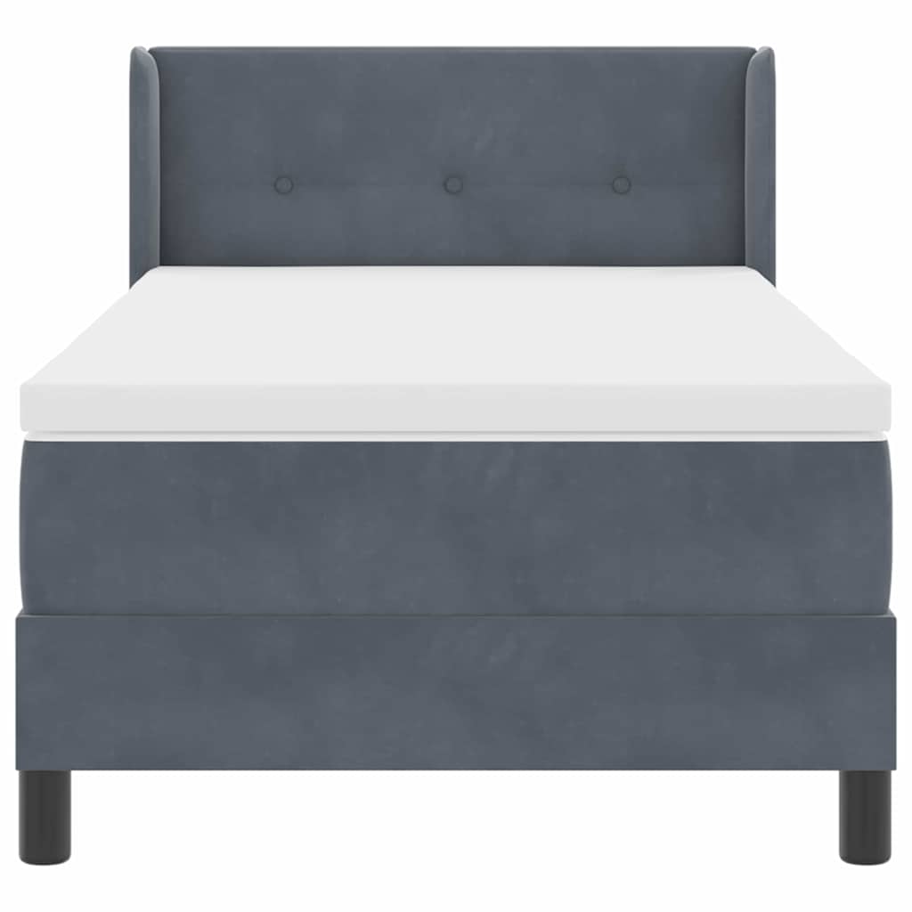 Letto a molle con testiera Grigio scuro 200 x 100 cm Velluto | homemem39