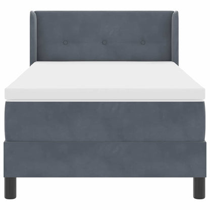 Letto a molle con testiera Grigio scuro 200 x 100 cm Velluto | homemem39