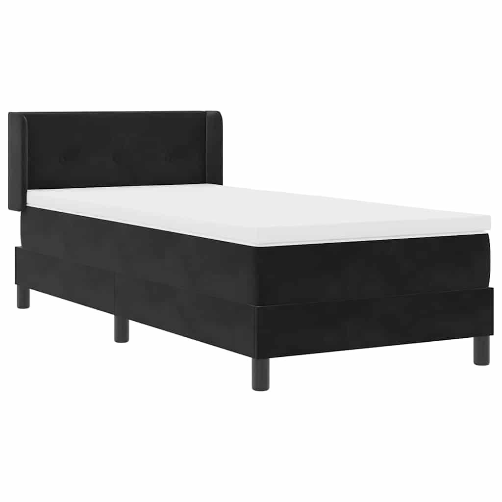 Letto a molle con testiera Nero 200 x 100 cm Velluto | homemem39