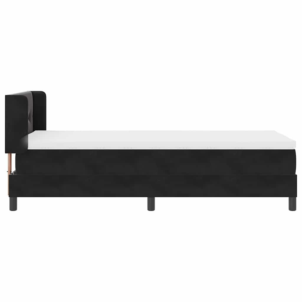 Letto a molle con testiera Nero 200 x 100 cm Velluto | homemem39