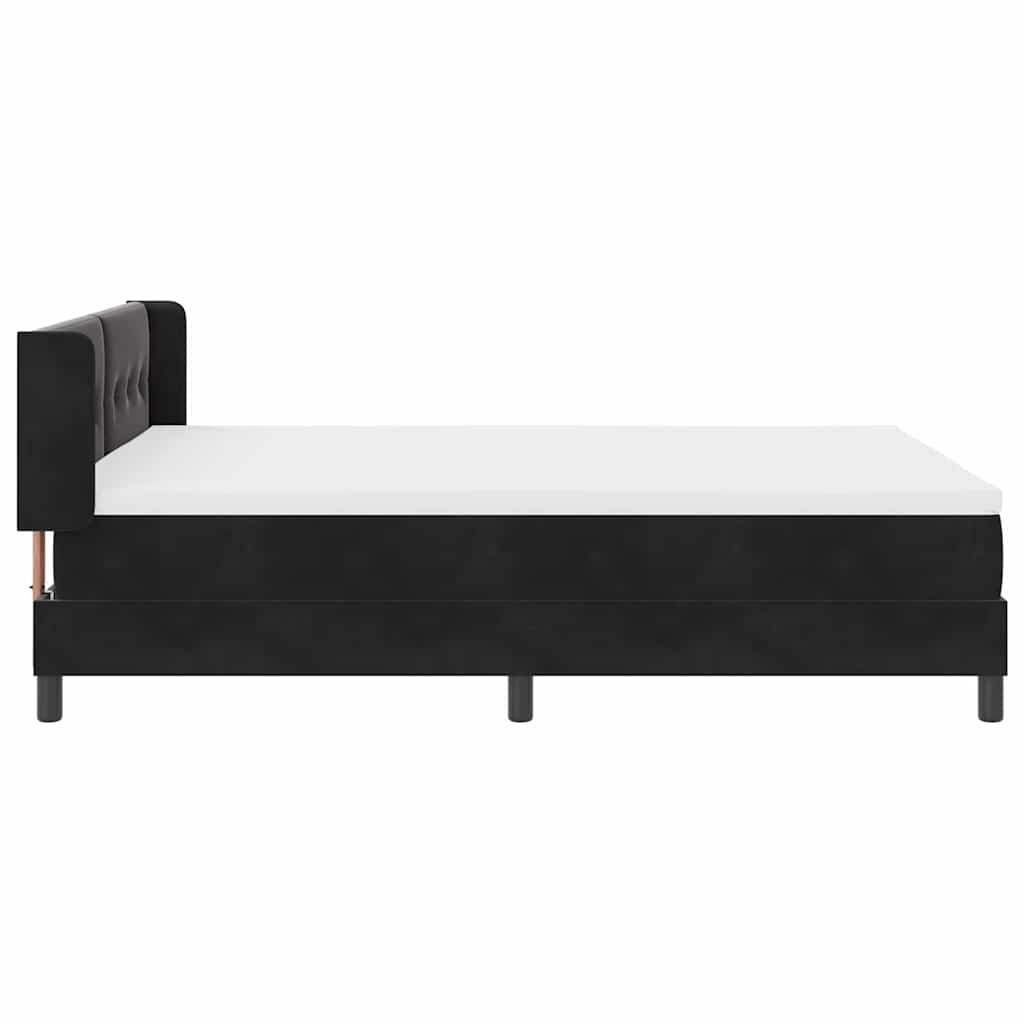 Letto a molle con testiera Nero 190 x 140 cm Velluto | homemem39
