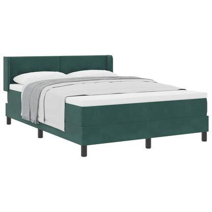 Letto a molle con materasso Verde Scuro 190 x 140 cm Poliestere