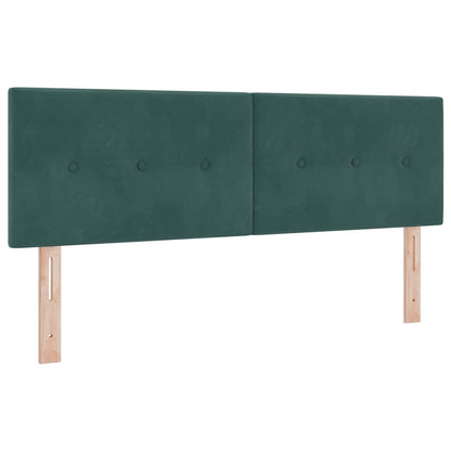 Letto a molle con materasso Verde Scuro 190 x 140 cm Poliestere