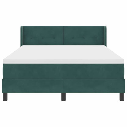 Letto a molle con materasso Verde Scuro 190 x 140 cm Poliestere