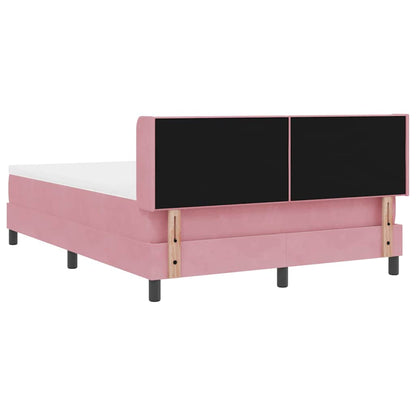 Letto a molle con testiera Rosa 190 x 140 cm Velluto | homemem39