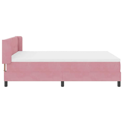 Letto a molle con testiera Rosa 190 x 140 cm Velluto | homemem39