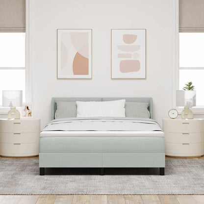 Letto a molle con testiera Grigio chiaro 200 x 140 cm Velluto | homemem39