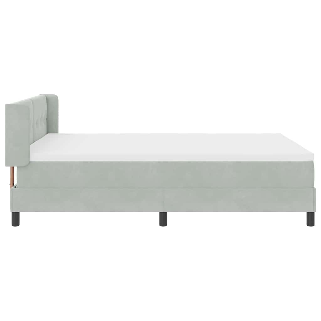 Letto a molle con testiera Grigio chiaro 200 x 140 cm Velluto | homemem39