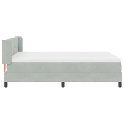 Letto a molle con testiera Grigio chiaro 200 x 140 cm Velluto | homemem39