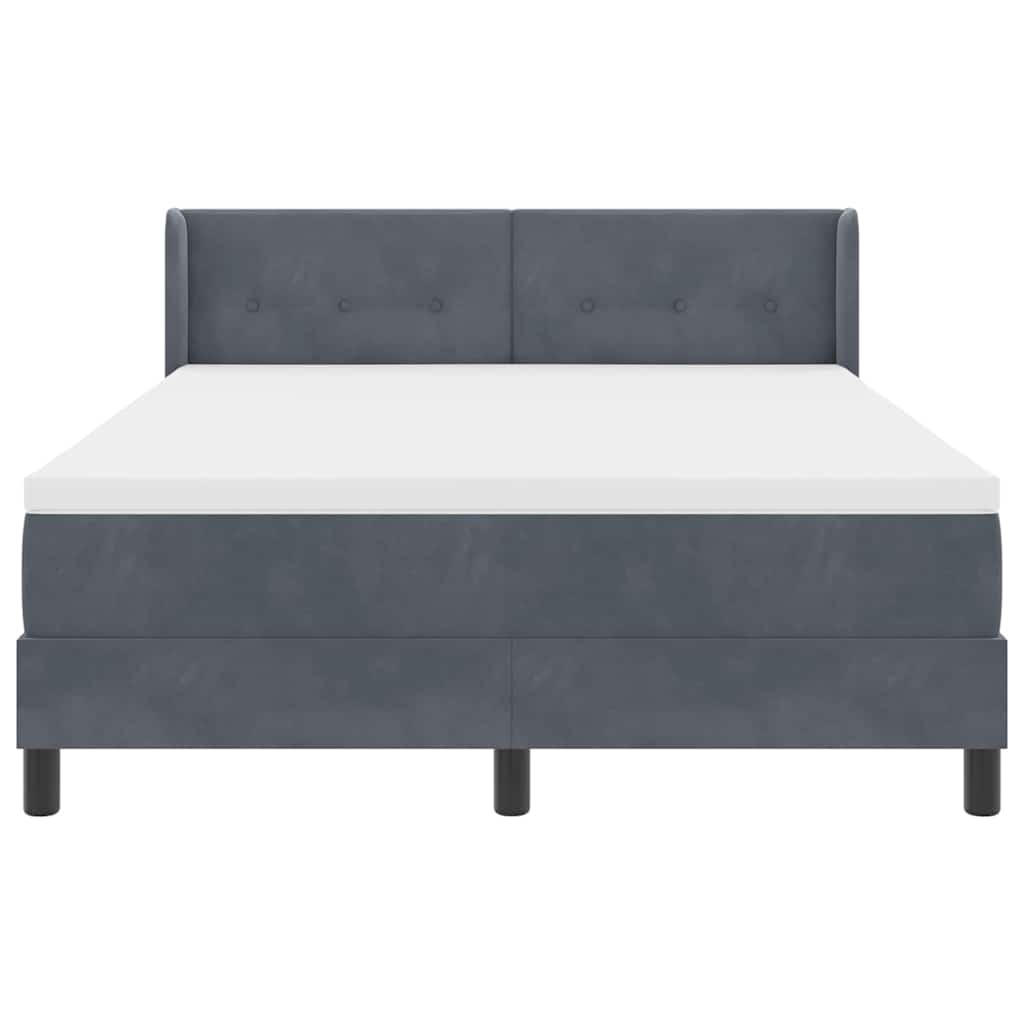 Letto a molle con testiera Grigio scuro 200 x 140 cm Velluto | homemem39