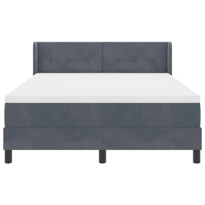 Letto a molle con testiera Grigio scuro 200 x 140 cm Velluto | homemem39