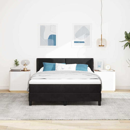 Letto a molle con testiera Nero 200 x 140 cm Velluto | homemem39