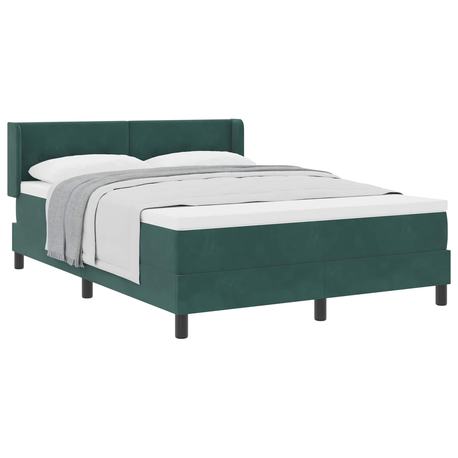 Letto a molle con testiera Verde Scuro 200 x 140 cm Velluto | homemem39