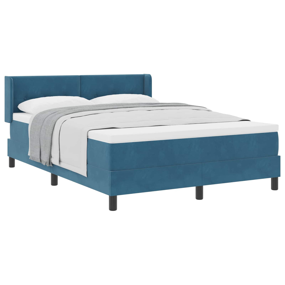 Letto a molle con testiera Blu Scuro 200 x 140 cm Velluto | homemem39