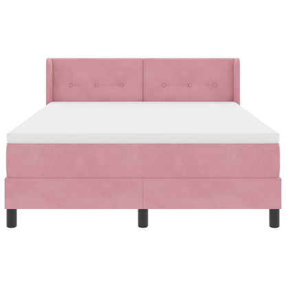 Letto a molle con testiera Rosa 200 x 140 cm Velluto | homemem39