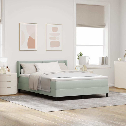 Letto a molle con testiera Grigio chiaro 200 x 160 cm Velluto | homemem39