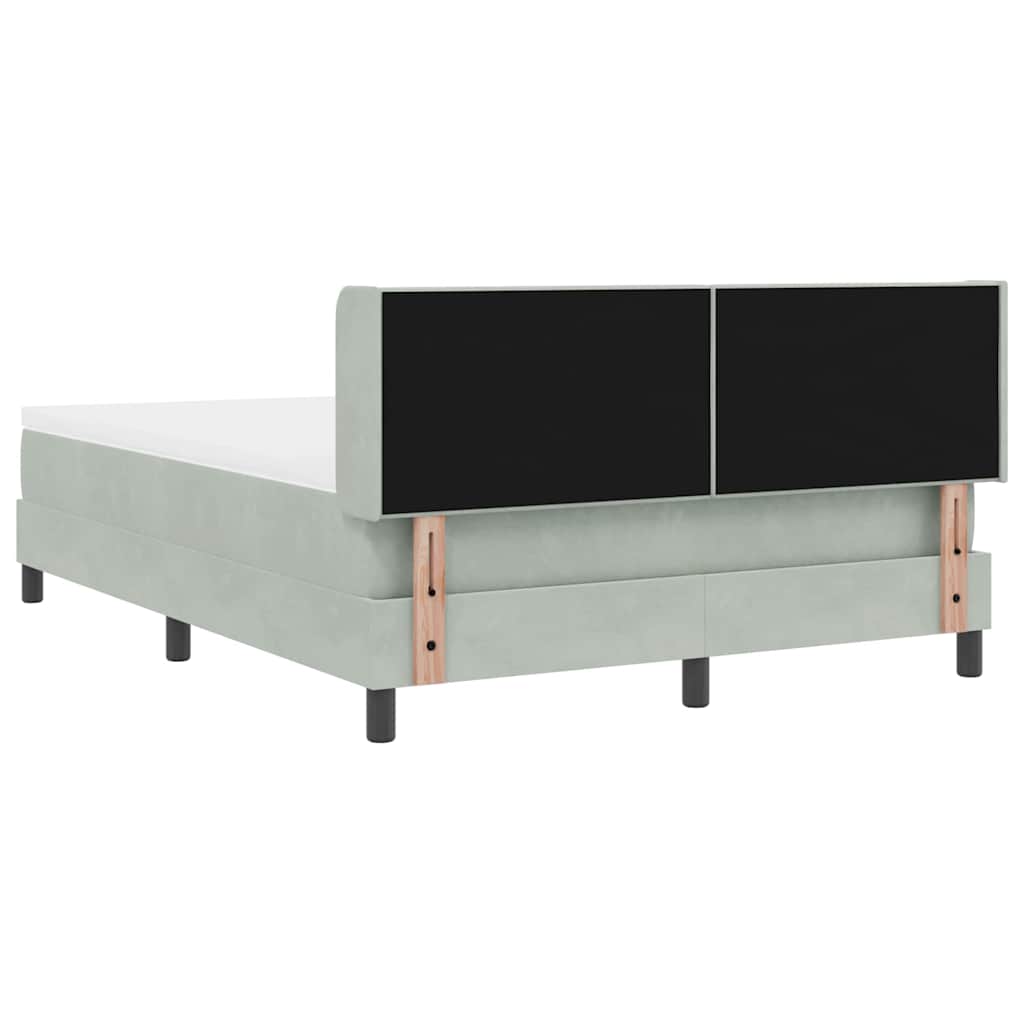 Letto a molle con testiera Grigio chiaro 200 x 160 cm Velluto | homemem39