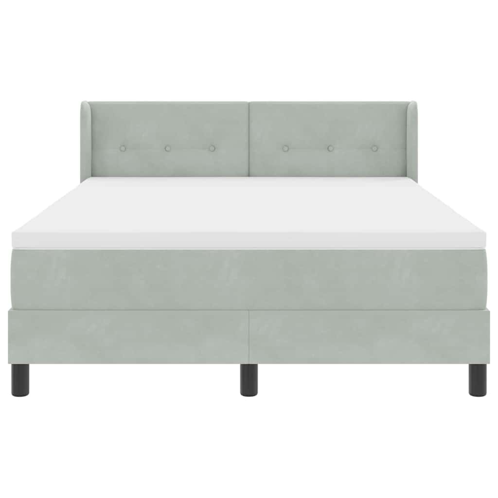 Letto a molle con testiera Grigio chiaro 200 x 160 cm Velluto | homemem39