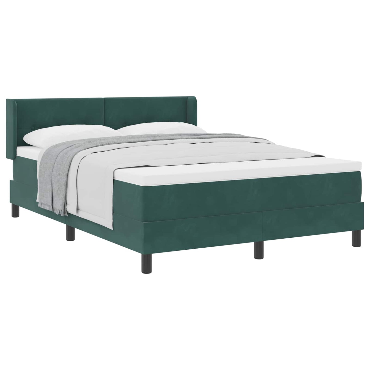 Letto a molle con testiera Verde Scuro 200 x 160 cm Velluto | homemem39