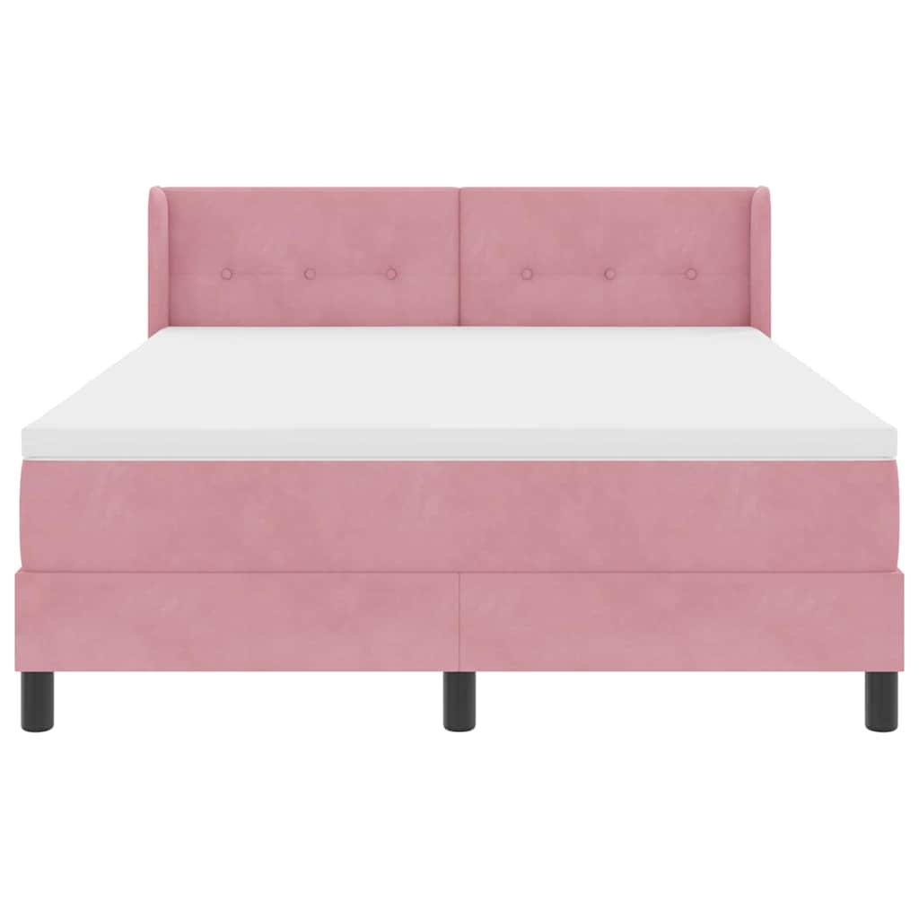Letto a molle con testiera Rosa 200 x 160 cm Velluto | homemem39